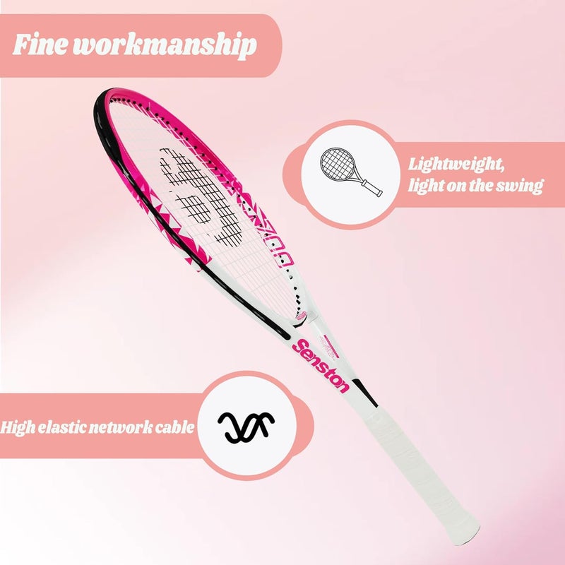 Senston Tennis Rackets for Adults 27 inch Tennis Racquets - 2 Player Tennis Racket Set with 3balls,2 Grips, 2 Vibration Dampers - Image 5